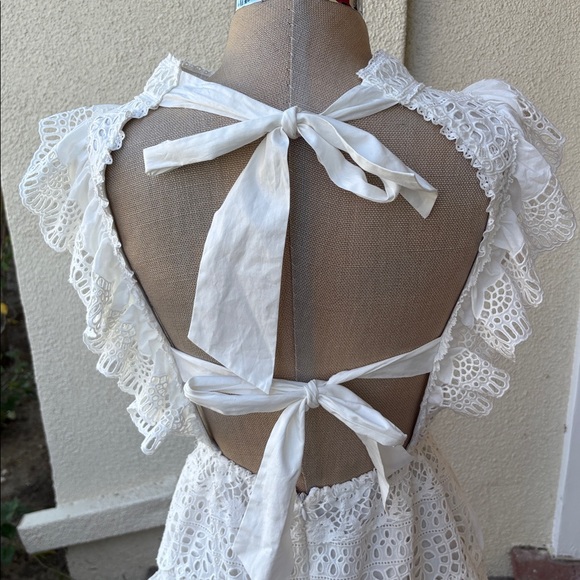 NWT Sea New York from Free People White Lace Eyelet beautiful sleeveless dress. - Picture 7 of 14